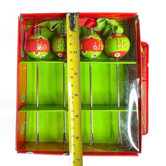 NEW Mud Pie Christmas Cheese, Butter Spreader & Fondue Fork Set, Ornament HoHoHo - Picture 5 of 6